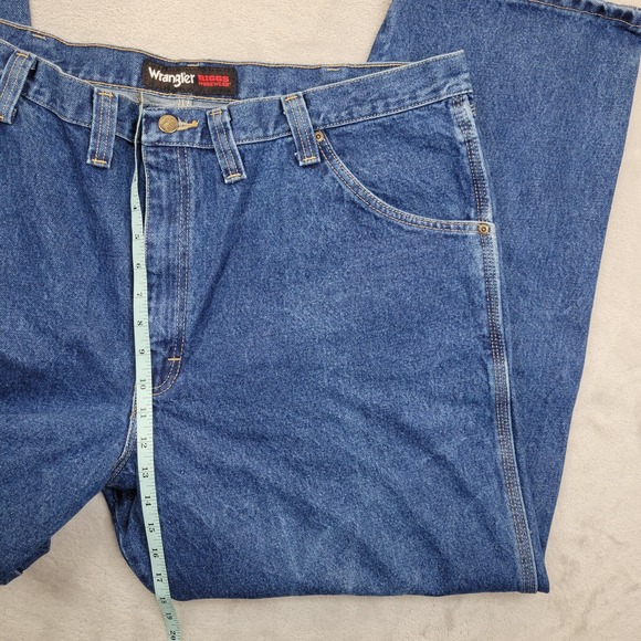 Wrangler Riggs Workwear Jeans Mens 44x30 Blue Utility Carpenter Heavy Duty Pants - Picture 7 of 9